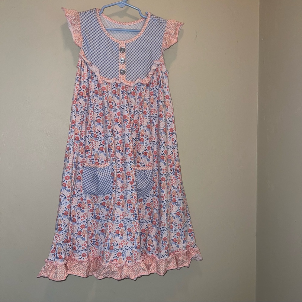Shrimp & Grits Kids Georgia Mae Floral Flutter Dress
